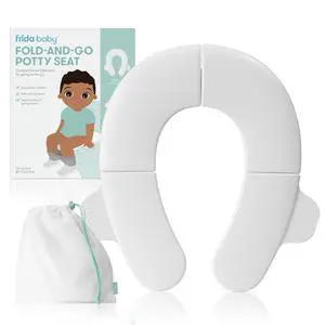 Baby Fold-and-Go Portable Potty Seat for Toilet, Foldable Travel Potty Seat for Toddler, Fits Round & Oval Toilets, Non-Slip Base, Handles, Includes Free Travel Bag Baby Fold-and-Go Portable Potty Seat for Toilet, Foldable Travel Potty Seat for Toddler, Fits Round & Oval Toilets, Non-Slip Base, Handles, Includes Free Travel Bag
