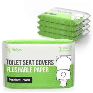 Toilet Seat Cover Paper Flushable (50 Pack) - XL for Adults and Kids Potty Training, 100% Biodegradable Travel Supplies Essentials for Public Restrooms, Airplane, Camping, Festivals Toilet Seat Cover Paper Flushable (50 Pack) - XL for Adults and Kids Potty Training, 100% Biodegradable Travel Supplies Essentials for Public Restrooms, Airplane, Camping, Festivals