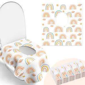 30 Pack Toilet Seat Covers Disposable, Individually Wrapped for Travel, Large Waterproof Potty Covers for Kids and Adults,Toddler Potty Training for Public Restroom, Airplane, Trip - Rainbow 30 Pack Toilet Seat Covers Disposable, Individually Wrapped for Travel, Large Waterproof Potty Covers for Kids and Adults,Toddler Potty Training for Public Restroom, Airplane, Trip - Rainbow