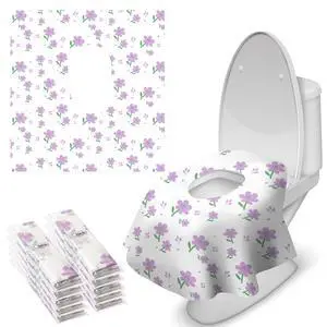 30 Pcs Toilet Seat Covers Disposable for Toddlers & Adults, Extra Large Waterproof, Portable Package for Travel, Kids Potty Training(Purple Flowers) 30 Pcs Toilet Seat Covers Disposable for Toddlers & Adults, Extra Large Waterproof, Portable Package for Travel, Kids Potty Training(Purple Flowers)