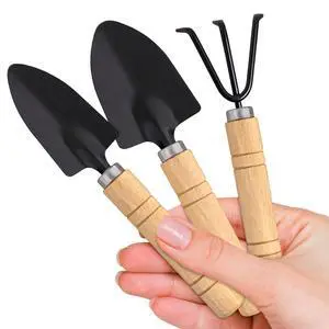 Small Garden Tools - 3 Pcs Mini Garden Tools Set with Small Trowel, Mini Shovel & Hand Rake Made of Rust-Resistant Iron & Solid Wood - Garden Hand Tools & Bonsai Tools - Indoor Gardening Tools Set Small Garden Tools - 3 Pcs Mini Garden Tools Set with Small Trowel, Mini Shovel & Hand Rake Made of Rust-Resistant Iron & Solid Wood - Garden Hand Tools & Bonsai Tools - Indoor Gardening Tools Set