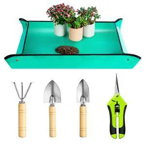Plant Repotting Mat, 5Pcs Succulent Tools Mini Garden Small Gardening Tools Indoor, Pruning Shear Gardening Scissor, Hand kit for Bonsai, Cactus, Fairy, Houseplant Transplanting, Seedling Plant Repotting Mat, 5Pcs Succulent Tools Mini Garden Small Gardening Tools Indoor, Pruning Shear Gardening Scissor, Hand kit for Bonsai, Cactus, Fairy, Houseplant Transplanting, Seedling