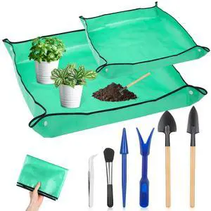 Plant Repotting Mat for Garden, 2 Pcs Waterproof Potting Mat Foldable Indoor Plant Mats Portable Square Gardening Mat Potting Tray with 6 Pcs Mini Garden Tools Set for Plant Lovers Gardening Gifts Plant Repotting Mat for Garden, 2 Pcs Waterproof Potting Mat Foldable Indoor Plant Mats Portable Square Gardening Mat Potting Tray with 6 Pcs Mini Garden Tools Set for Plant Lovers Gardening Gifts