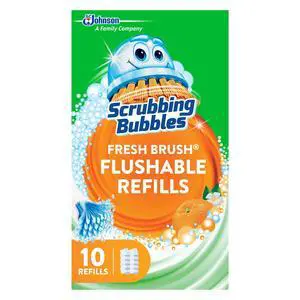 Flushable Toilet Bowl Wand Cleaner Refills, Fresh Brush Cleaner Toilet Refill Pads, Removes Limescale & Odors, Citrus Scent, 10 Count (Pack of 1) Flushable Toilet Bowl Wand Cleaner Refills, Fresh Brush Cleaner Toilet Refill Pads, Removes Limescale & Odors, Citrus Scent, 10 Count (Pack of 1)