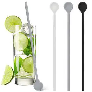 3 Pcs 10" Silicone Stirrer Stick Spoon Reusable Long Cocktail Coffee Stirrers Iced Tea Spoon Swizzle Stirs Stick Multipurpose for Whiskey Beverage Formula Mixing Milk(Black,White,Grey) 3 Pcs 10" Silicone Stirrer Stick Spoon Reusable Long Cocktail Coffee Stirrers Iced Tea Spoon Swizzle Stirs Stick Multipurpose for Whiskey Beverage Formula Mixing Milk(Black,White,Grey)