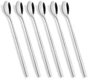 Long Handle Spoon, Coffee Stirrers, 9-inch Ice Tea Spoon,Premium 18/10 Stainless Steel Iced Teaspoon for Mothers Milks Tea Mixing Cocktail Stirring Coffee Milkshake Cold Drink, Set of 6 Long Handle Spoon, Coffee Stirrers, 9-inch Ice Tea Spoon,Premium 18/10 Stainless Steel Iced Teaspoon for Mothers Milks Tea Mixing Cocktail Stirring Coffee Milkshake Cold Drink, Set of 6