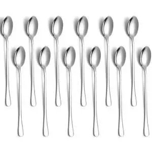 Long Handle Iced Tea Spoons 12 Pieces 7.87", Stainless Steel Coffee Spoon, Ice Cream Spoons, Latte Spoon for Mothers Milks Tea Mixing Cocktail Stirring Coffee Milkshake Cold Drink Long Handle Iced Tea Spoons 12 Pieces 7.87", Stainless Steel Coffee Spoon, Ice Cream Spoons, Latte Spoon for Mothers Milks Tea Mixing Cocktail Stirring Coffee Milkshake Cold Drink