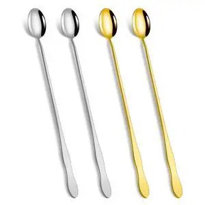 10 Inch Long Stainless Steel Bar Spoons, Cocktail Coffee Iced Tea, 4 Pack 10 Inch Long Stainless Steel Bar Spoons, Cocktail Coffee Iced Tea, 4 Pack