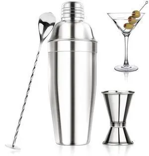 24OZ Cocktail Shaker Set - Cocktail Bar Martini Drink Shaker Set with Strainer, Stainless Steel Bartender Kit Drink Mixer with Jigger, Mixing Spoon, Bar Accessories for Beginners 24OZ Cocktail Shaker Set - Cocktail Bar Martini Drink Shaker Set with Strainer, Stainless Steel Bartender Kit Drink Mixer with Jigger, Mixing Spoon, Bar Accessories for Beginners