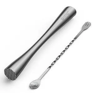 10 Inches Stainless Steel Muddler and Mixing Spoon for Cocktails, Bar Tools and Accessories - Create Delicious Mojitos and Other Fruit Based Drinks 10 Inches Stainless Steel Muddler and Mixing Spoon for Cocktails, Bar Tools and Accessories - Create Delicious Mojitos and Other Fruit Based Drinks