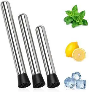 Muddler for Cocktails, 4 Pack Cocktail Muddler 8" 10" 12", Stainless Steel Muddler for Mojitos Fruit Lemon Drinks Party, Lemonade Stand Supplies, Bar Accessories Muddler for Cocktails, 4 Pack Cocktail Muddler 8" 10" 12", Stainless Steel Muddler for Mojitos Fruit Lemon Drinks Party, Lemonade Stand Supplies, Bar Accessories