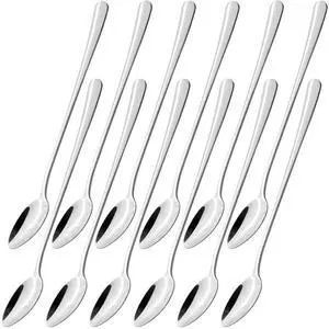 Stainless Steel Long Handle Spoon, 8.3 Inches Cocktail Stirring Spoons, Coffee Spoon,Set of 12 Stainless Steel Long Handle Spoon, 8.3 Inches Cocktail Stirring Spoons, Coffee Spoon,Set of 12
