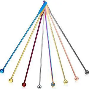 7.5 Inches Stainless Steel Coffee Beverage Stirrers Drink Swizzle Stick with Small Rectangular Paddles, Set of 8 Beverage Stirrers for Coffee Cocktail Chocolate Milk Juices (Multicolor) 7.5 Inches Stainless Steel Coffee Beverage Stirrers Drink Swizzle Stick with Small Rectangular Paddles, Set of 8 Beverage Stirrers for Coffee Cocktail Chocolate Milk Juices (Multicolor)