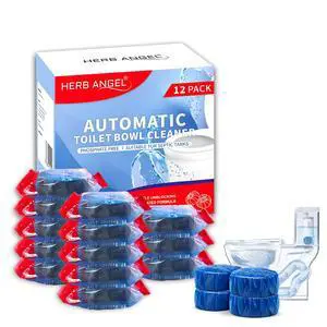 Automatic Toilet Bowl Cleaners Tablets, Tank Cleaner for Bathroom with Fresh Scent,Drop-In Blue Water Long Lasting Toilet Bowl Cleaner Tablets for Hard Stains & Deodorizing,Septic Safe,12 Pack Automatic Toilet Bowl Cleaners Tablets, Tank Cleaner for Bathroom with Fresh Scent,Drop-In Blue Water Long Lasting Toilet Bowl Cleaner Tablets for Hard Stains & Deodorizing,Septic Safe,12 Pack