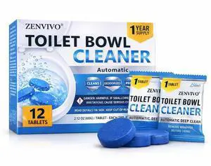 Automatic Toilet Bowl Cleaner Tablets, Blue Gel Toilet Tank Cleaners, Septic-Safe Hard Water Ring Stain Remover, Heavy Duty Toilet Deodorizer & Smell Eliminator, Fresh Scent Automatic Toilet Bowl Cleaner Tablets, Blue Gel Toilet Tank Cleaners, Septic-Safe Hard Water Ring Stain Remover, Heavy Duty Toilet Deodorizer & Smell Eliminator, Fresh Scent