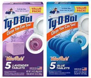 Bleach-Free Toilet Bowl Cleaner Tablets, Lavender & Blue, 10 Pack Bleach-Free Toilet Bowl Cleaner Tablets, Lavender & Blue, 10 Pack