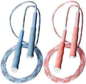 2 Pack Beaded Jump Rope for Kids, Upgraded Segmented Jumping Rope for Workout, Adjustable Skipping Rope Speed Rope for Men & Women, Tangle-Free Kids Jump Rope with Soft Non-slip Handles 2 Pack Beaded Jump Rope for Kids, Upgraded Segmented Jumping Rope for Workout, Adjustable Skipping Rope Speed Rope for Men & Women, Tangle-Free Kids Jump Rope with Soft Non-slip Handles