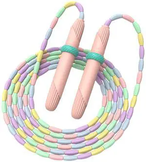 Beaded Jump Rope, Segmented Skipping Rope for Kids Adults, Adjustable Tangle-Free Toddler Jumping Rope for Fitness Exercise Training (Pink) Beaded Jump Rope, Segmented Skipping Rope for Kids Adults, Adjustable Tangle-Free Toddler Jumping Rope for Fitness Exercise Training (Pink)