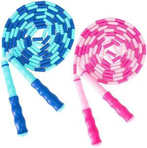 2 Pack Jump Rope for Kids, Adjustable Tangle-Free Soft Beaded Skipping Rope, Segmented Soft Beaded Skipping Rope, 9.2 FT Segmented Jumping Rope, Fitness Workout Exercise for Kids, Man, and Women 2 Pack Jump Rope for Kids, Adjustable Tangle-Free Soft Beaded Skipping Rope, Segmented Soft Beaded Skipping Rope, 9.2 FT Segmented Jumping Rope, Fitness Workout Exercise for Kids, Man, and Women