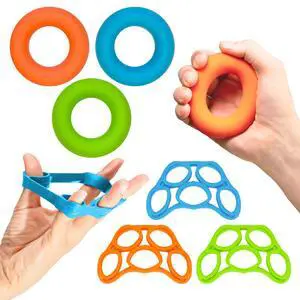 Hand Grip Strengthener, Finger Exerciser, Grip Strength Trainer 6 Pieces Kit for Finger, Wrist, Carpal Tunnel, Arthritis Pain Relief. Stress Relief - Occupational Equipment for Disabled Hand Grip Strengthener, Finger Exerciser, Grip Strength Trainer 6 Pieces Kit for Finger, Wrist, Carpal Tunnel, Arthritis Pain Relief. Stress Relief - Occupational Equipment for Disabled