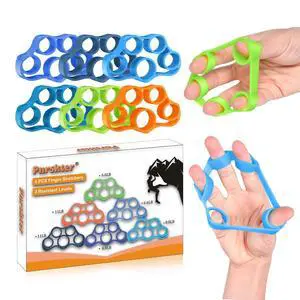 Hand Grip Strengthener, Finger exerciser, Grip Strength Trainer (6 PCS),NEW MATERIAL,Forearm grip workout, Finger Stretcher, Relieve Wrist Pain, Carpal tunnel. (Finger exerciser) Hand Grip Strengthener, Finger exerciser, Grip Strength Trainer (6 PCS),NEW MATERIAL,Forearm grip workout, Finger Stretcher, Relieve Wrist Pain, Carpal tunnel. (Finger exerciser)
