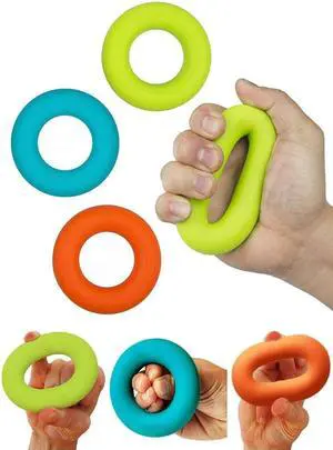 Grip Strength Trainer,Hand Grip Strengthener,Forearm Grip Workout - Grip Trainer Silicone Rings for Rock Climbing, Athletes & Stress Relief & Rehabilitation, 3 Resistance Levels(3 PCS) Grip Strength Trainer,Hand Grip Strengthener,Forearm Grip Workout - Grip Trainer Silicone Rings for Rock Climbing, Athletes & Stress Relief & Rehabilitation, 3 Resistance Levels(3 PCS)