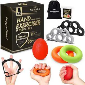 Grip Strength Trainer (5 Pack), Forearm Strengthener, Stress Balls for Adults, Hand Strengthening Devices, Wrist Finger Strengthener, Physical Therapy Exercise Equipment, Golf Baseball Climbing Grip Strength Trainer (5 Pack), Forearm Strengthener, Stress Balls for Adults, Hand Strengthening Devices, Wrist Finger Strengthener, Physical Therapy Exercise Equipment, Golf Baseball Climbing