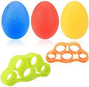 3 Pcs Hand Grip Strength Balls with 2 Pcs Finger Strengthener, Wrist Grip Strengthener Trainer, Stress Relief Balls Trainr Hand Balls, Hand Exerciser Squeezer for Adults Hand Workout 3 Pcs Hand Grip Strength Balls with 2 Pcs Finger Strengthener, Wrist Grip Strengthener Trainer, Stress Relief Balls Trainr Hand Balls, Hand Exerciser Squeezer for Adults Hand Workout