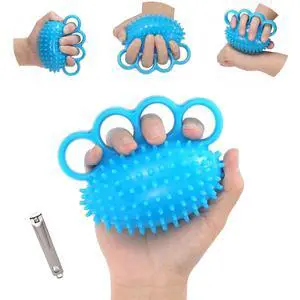Finger Exerciser Hand Squeeze Ball for Adults, Hand Grip Strength Trainer with Nail Clippers, Pain Relief & Improve Flexibility, Hand Exercisers for Rehab, Arthritis, Carpal Tunnel Finger Exerciser Hand Squeeze Ball for Adults, Hand Grip Strength Trainer with Nail Clippers, Pain Relief & Improve Flexibility, Hand Exercisers for Rehab, Arthritis, Carpal Tunnel