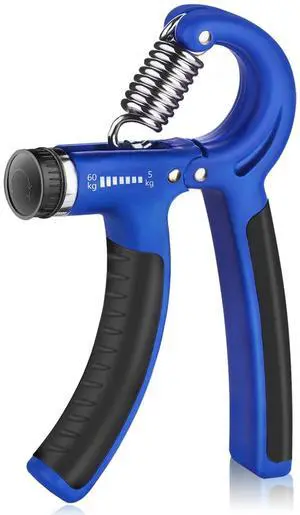 Grip Strength Trainer, Hand Grip Exerciser Strengthener with Adjustable Resistance 11-132 Lbs (5-60kg), Forearm Strengthener, Hand Exerciser for Muscle Building and Injury Recover Blue 1 Pack Grip Strength Trainer, Hand Grip Exerciser Strengthener with Adjustable Resistance 11-132 Lbs (5-60kg), Forearm Strengthener, Hand Exerciser for Muscle Building and Injury Recover Blue 1 Pack