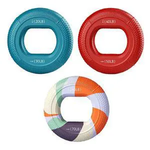 Hand Strengthener Grip 3 in 1 Rubber Circle Finger Wrist Exercise Squeezer 20 30 40 50 60 70 80 Pounds Hand Strengthener Grip 3 in 1 Rubber Circle Finger Wrist Exercise Squeezer 20 30 40 50 60 70 80 Pounds