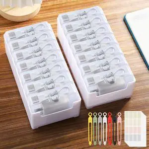 2 Pack Cable Organizer Storage Box with Wire Ties Label Stickers, Desktop Charger Cord Organizer Box for Office Home, Cable Management Storage for Chargers Cords & Stationery Supplies, Medium 2 Pack Cable Organizer Storage Box with Wire Ties Label Stickers, Desktop Charger Cord Organizer Box for Office Home, Cable Management Storage for Chargers Cords & Stationery Supplies, Medium