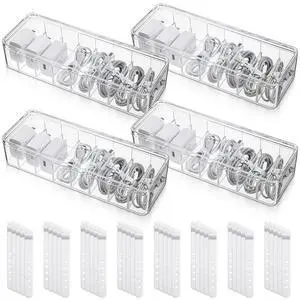 4 Pcs Cable Organizer Box with 40 Wire Ties 4 Pcs Cable Organizer Box with 40 Wire Ties