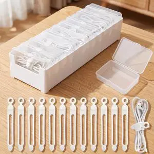 Cable Organizer Storage Box with 12 Wire Ties, 11 Individual Clear Cable Storage Boxes, Power Cord Organizer for USB Cables, Earphones, Home, Office & Travel Cable Organizer Storage Box with 12 Wire Ties, 11 Individual Clear Cable Storage Boxes, Power Cord Organizer for USB Cables, Earphones, Home, Office & Travel