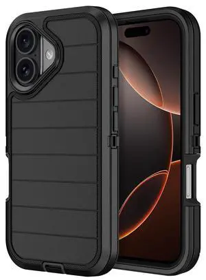 for iPhone 17 Case Heavy Duty Shockproof Dropproof 3-Layer Full Body Protection Military Grade Rugged Tough Non-Slip Cover Case for Apple iPhone 17 6.3",Black for iPhone 17 Case Heavy Duty Shockproof Dropproof 3-Layer Full Body Protection Military Grade Rugged Tough Non-Slip Cover Case for Apple iPhone 17 6.3",Black