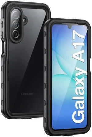 for Samsung Galaxy A17 5G Phone Case, IP68 Waterproof Dustproof, Built-in Screen Protector, Rugged Full Body Shockproof Protective Cover for Samsung A17 5G / 4G 6.7", Black/Clear for Samsung Galaxy A17 5G Phone Case, IP68 Waterproof Dustproof, Built-in Screen Protector, Rugged Full Body Shockproof Protective Cover for Samsung A17 5G / 4G 6.7", Black/Clear