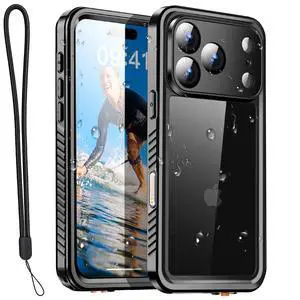 Compatible with iPhone 17 Pro Max Case Waterproof, Clear Water Proof Built-in Screen Protector Shockproof Dustproof Snowproof Full Body Rugged Underwater Phone Case with Lanyard Compatible with iPhone 17 Pro Max Case Waterproof, Clear Water Proof Built-in Screen Protector Shockproof Dustproof Snowproof Full Body Rugged Underwater Phone Case with Lanyard