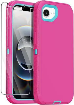 for iPhone 16e Case with 2 Screen Protector,Shockproof Drop Protection Full Body Heavy Duty 3 Layer Military Rugged Durable Phone Cover for Apple iPhone 16e 6.1 inch 2025 (Pink) for iPhone 16e Case with 2 Screen Protector,Shockproof Drop Protection Full Body Heavy Duty 3 Layer Military Rugged Durable Phone Cover for Apple iPhone 16e 6.1 inch 2025 (Pink)