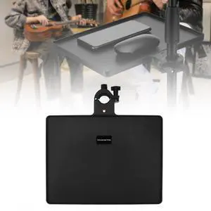 Mic Stand Tray, 10.6" x 7.8" Large Clamp On Tray for Pole Shelf Mic Stand Tray, 10.6" x 7.8" Large Clamp On Tray for Pole Shelf