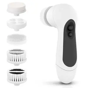 Waterproof Facial Cleansing Spin Brush Set with 5 Exfoliating Brush Heads - Electric Face Scrubber Cleanser Brush - Face Brush for Gentle Exfoliation and Deep Scrubbing Waterproof Facial Cleansing Spin Brush Set with 5 Exfoliating Brush Heads - Electric Face Scrubber Cleanser Brush - Face Brush for Gentle Exfoliation and Deep Scrubbing