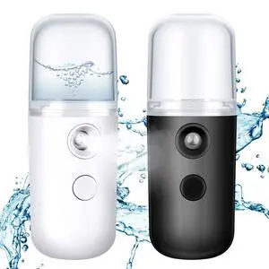 2 Pack Nano Facial Mister Spray Bottle Handheld Humidifier Portable Face Mister for Eyelash Extensions USB Rechargeable 1 oz Mini Skin Care Machine for Daily Makeup(Black and White) 2 Pack Nano Facial Mister Spray Bottle Handheld Humidifier Portable Face Mister for Eyelash Extensions USB Rechargeable 1 oz Mini Skin Care Machine for Daily Makeup(Black and White)