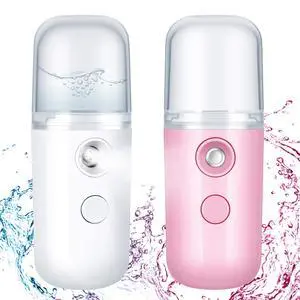 2 Pack Nano Facial Mister for Lashes Sprayer,Dark Pink and White | Handheld Face Mister Bottle for Eyelash Extensions USB Rechargeable 1 oz Mini Skin Care Machine for Daily Makeup 2 Pack Nano Facial Mister for Lashes Sprayer,Dark Pink and White | Handheld Face Mister Bottle for Eyelash Extensions USB Rechargeable 1 oz Mini Skin Care Machine for Daily Makeup