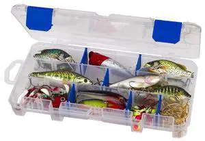 Outdoors 3003 Tuff Tainer, 18 Compartments, 9 Zerust Dividers | Compact divided tackle box with 9 Zerust dividers for up to 18 compartments. Translucent, 9.125 x 5 x 1.25in Outdoors 3003 Tuff Tainer, 18 Compartments, 9 Zerust Dividers | Compact divided tackle box with 9 Zerust dividers for up to 18 compartments. Translucent, 9.125 x 5 x 1.25in
