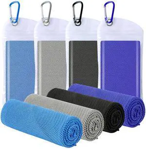 4 Packs Cooling Towels for Neck and Face(40"x 12"), Cool Sweat Towels for Hot Weather, Cooling Rag, Lightweight Soft Breathable Towels for Yoga, Sport, Workout, Running, Gym, Camping, Fitness 4 Packs Cooling Towels for Neck and Face(40"x 12"), Cool Sweat Towels for Hot Weather, Cooling Rag, Lightweight Soft Breathable Towels for Yoga, Sport, Workout, Running, Gym, Camping, Fitness
