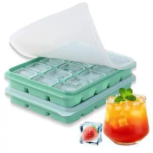 2 Pack Silicone Ice Cube Tray for freezer(Bamboo Green) | Ice Trays with Removable Lid,Ice Molds Non-Stick Easy Release, Ice Cube Mold Perfect for Cocktails, Whiskey,BPA-Free 2 Pack Silicone Ice Cube Tray for freezer(Bamboo Green) | Ice Trays with Removable Lid,Ice Molds Non-Stick Easy Release, Ice Cube Mold Perfect for Cocktails, Whiskey,BPA-Free