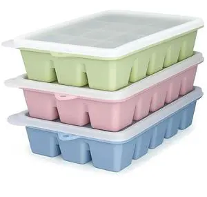 Upgraded Silicone Ice Cube Tray, Ice Trays For Freezer with Lid | Durable Easy Release 1.2'' Ice Cube Molds & Trays for Coffee, Drinks, Cocktail, Whiskey, Baby Food, BPA Free, 3Pack Upgraded Silicone Ice Cube Tray, Ice Trays For Freezer with Lid | Durable Easy Release 1.2'' Ice Cube Molds & Trays for Coffee, Drinks, Cocktail, Whiskey, Baby Food, BPA Free, 3Pack