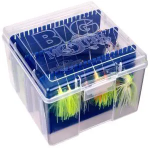 Outdoors Large Big Mouth Spinnerbait Box, Holds 60, 4 Compartments | Hangs up to 60 spinnerbaits tangle free across 4 compartments. Zerust anti-corrosion, translucent lid and base Outdoors Large Big Mouth Spinnerbait Box, Holds 60, 4 Compartments | Hangs up to 60 spinnerbaits tangle free across 4 compartments. Zerust anti-corrosion, translucent lid and base