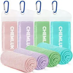 4 Packs Cooling Towels: Instant Cool Towel for Neck and Face Hot Weather UPF50 Quick Dry Microfiber Sweat Towels for Gym Workout Sports (40"x12") 4 Packs Cooling Towels: Instant Cool Towel for Neck and Face Hot Weather UPF50 Quick Dry Microfiber Sweat Towels for Gym Workout Sports (40"x12")