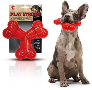 Play Strong Trident Bone - Durable TPR Long Lasting Dog Chew for Aggressive Chewers, Hole for Treats, Virtually Indestructible Toy for Large Dogs & Puppies up to 90lbs - 6 inch Play Strong Trident Bone - Durable TPR Long Lasting Dog Chew for Aggressive Chewers, Hole for Treats, Virtually Indestructible Toy for Large Dogs & Puppies up to 90lbs - 6 inch