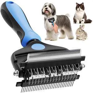 3-in-1 Professional Pet Grooming Brush for Dogs & Cats Dematting Comb, Undercoat Rake & Deshedding Tool for Long & Short Hair, Heavy Shedding & Matted Fur (Blue) 3-in-1 Professional Pet Grooming Brush for Dogs & Cats Dematting Comb, Undercoat Rake & Deshedding Tool for Long & Short Hair, Heavy Shedding & Matted Fur (Blue)